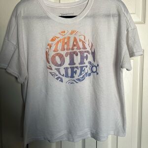 Orangetheory White Tee with Orange and Purple Graphic